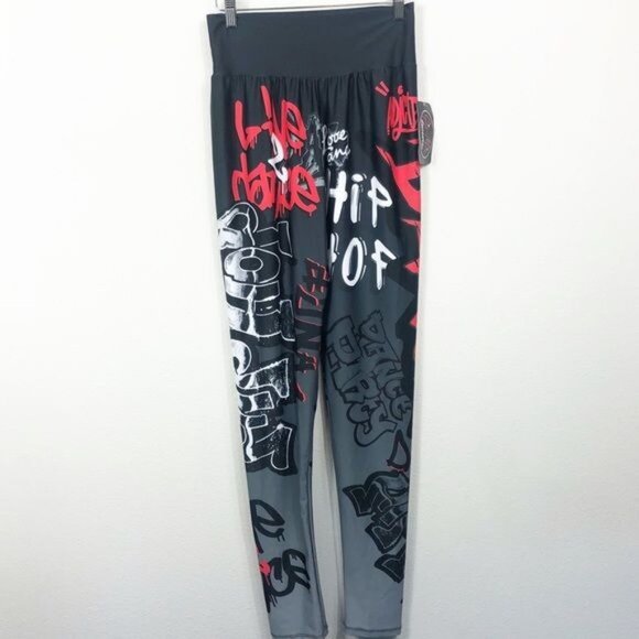 Gia Mia Hip Hop Dance Jogger Graffiti Spray Paint Pant Size Medium NWT - Picture 5 of 13